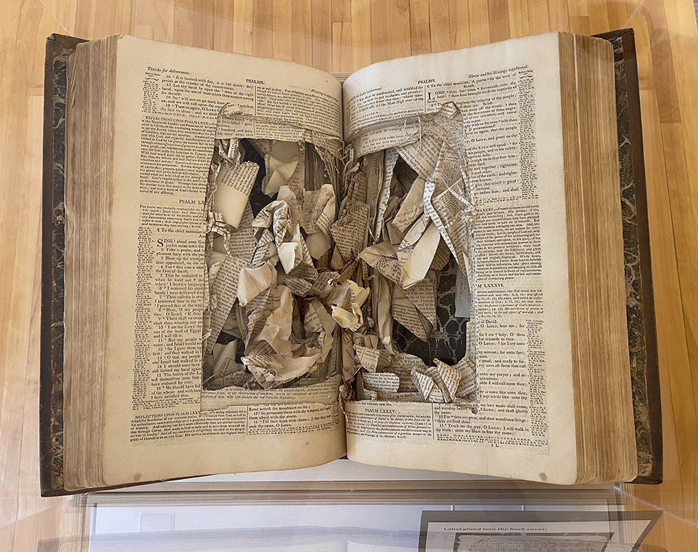 Online Exhibit: Norwich's Vandalized Bible-Mending the Spaces Between –  Norwich Historical Society